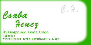csaba hencz business card